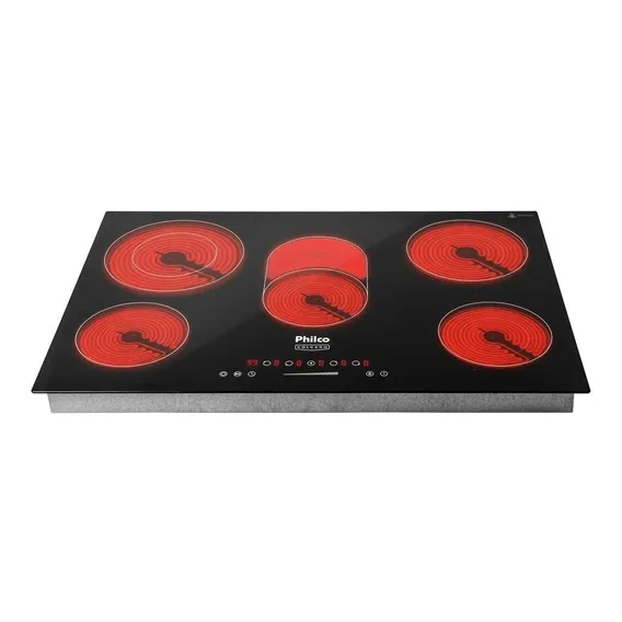 Cooktop 5 Bocas Elétrico Philco Pct05vc Volcano 8400w 220v Cor Preto Foto 1