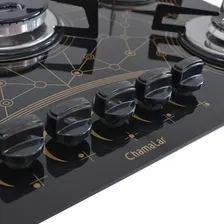 Cooktop 5 Bocas Tripla Chama Chamalar - Preto Mesclado Bivolt Foto mini 4