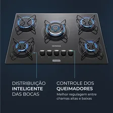 Cooktop a Gás, 5 Bocas Mondial Preto/Inox Bivolt Vidro Temperado CTG-03 Foto mini  3
