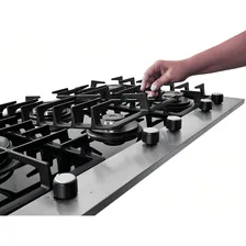 Cooktop A Gás Tripla Chama Fischer Vidro 5 Bocas Platinium Foto mini 3