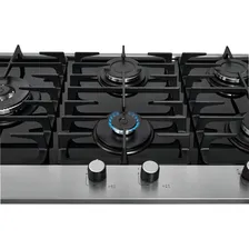 Cooktop A Gás Tripla Chama Fischer Vidro 5 Bocas Platinium Foto mini 4