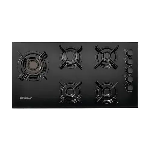 Cooktop Brastemp 5 Bocas Gás Automático Brbdt85aeuna Bivolt Cor Preto 110V/220V Foto 1