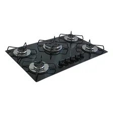 Cooktop Chamalar 5 Bocas Tripla Chama Vidro Preto 110V/220V Foto mini 1