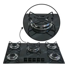 Cooktop Chamalar 5 Bocas Tripla Chama Vidro Preto 110V/220V Foto mini 3