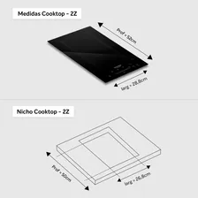 Cooktop De Indução 2 Bocas Preto Com Zona Flexível Dako 220v Foto mini 4