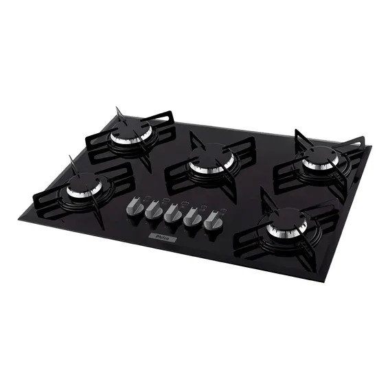 Cooktop À Gás Philco Cook Chef 5 Bocas Vidro Temperado-biv Cor Preto 110v/220v Foto 1