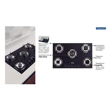 Cooktop à Gás Tramontina Brasil 5 Bocas Preto ? Bivolt Foto  mini 1