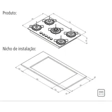 Cooktop à Gás Tramontina Brasil 5 Bocas Preto ? Bivolt Foto mini 4