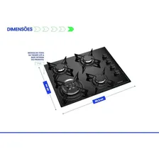 Cooktop Midi Pop Art Itatiaia 4q Tripla Chama Preto Bivolt Foto mini 3