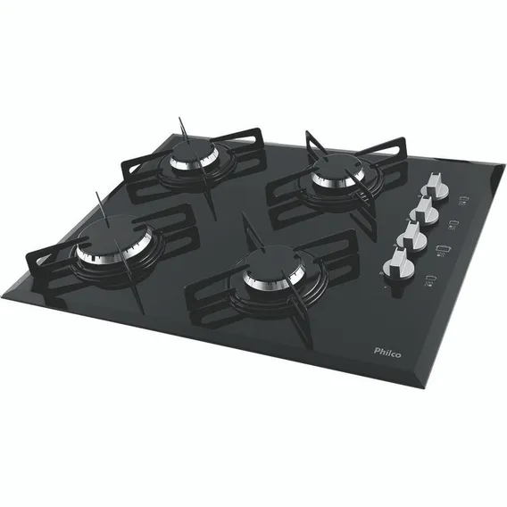 Cooktop Philco Cook Chef 4b Vidro Bisotê Preto Bivolt Foto 1