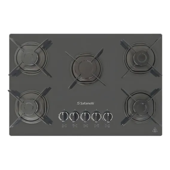 Cooktop Safanelli Gourmet 5 Bocas Preto Gray Fsz508 Bivolt 127/220V Foto 1