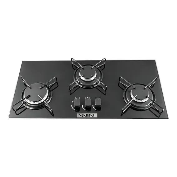 Cooktop Win 3 Bocas de Embutir Acend Autom Preto Foto 1