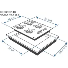 Cooktop Win 4 Bocas De Embutir Preto Acend. Automático Biv. 110V/220V Foto mini  2