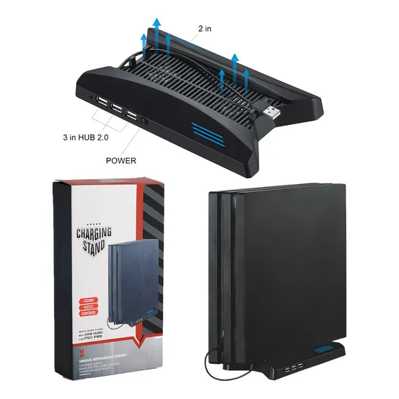 Cooler Compatível Ps4 Pro Suporte Carregador Hub 3 Usb Base Foto 1