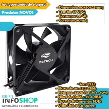 Cooler Fan 8cm 80mm Ventoinha Pc Gabinete Gamer - Kit 2 Led 3 Pinos Placa Mãe Foto mini 4