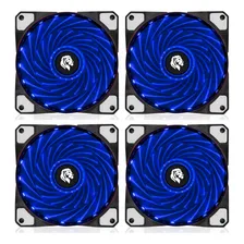 Cooler Fan Rgb Para Gabinete Gamer 120mm Led Azul Pc Kit C/4 Foto  mini 1