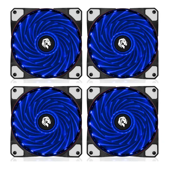 Cooler Fan Rgb Para Gabinete Gamer 120mm Led Azul Pc Kit C/4 Foto 1