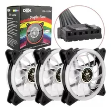 Cooler Led 120mm Rgb Fita Led E Controle Dx-123w Kit Com 3 Led Colorido Foto mini 1