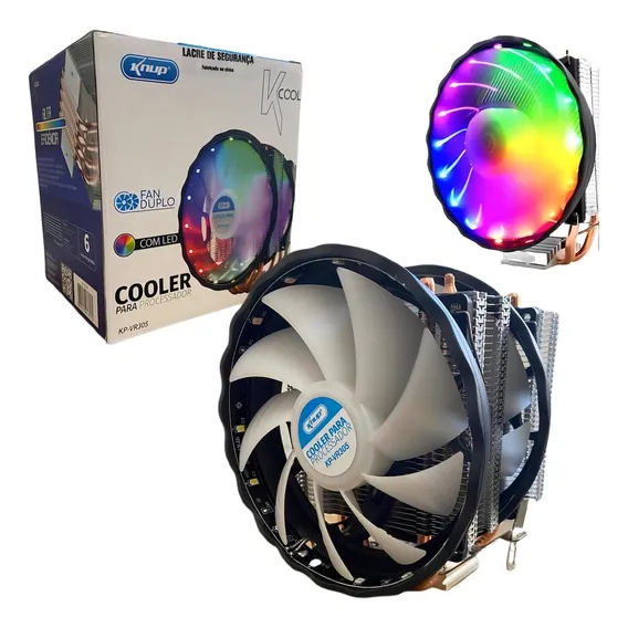 Cooler Universal Para Processador Fan Duplo Rgb 120mm Foto 1