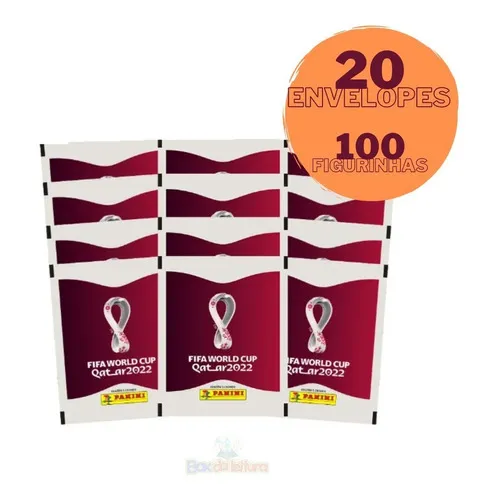 Copa Do Mundo 2022 - Kit Com 100 Figurinhas (20 Envelopes) Personagem Copa 2022 Foto 1