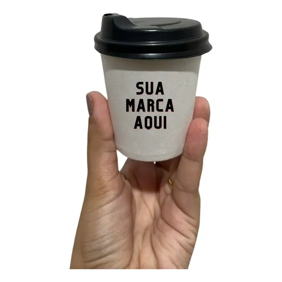 Copo 100  Em Papel Personalizado C/ Tp Bico - 100 Unidades Cor Branco Foto 1