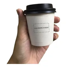 Copo 100  Em Papel Personalizado C/ Tp Bico - 100 Unidades Cor Branco Foto mini  3