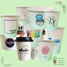 Copo 100  Em Papel Personalizado C/ Tp Bico - 100 Unidades Cor Branco Foto mini  2