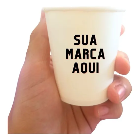 Copo 180  Em Papel Personalizado - Pacote Com 50 Unidades Cor Branco Foto 1