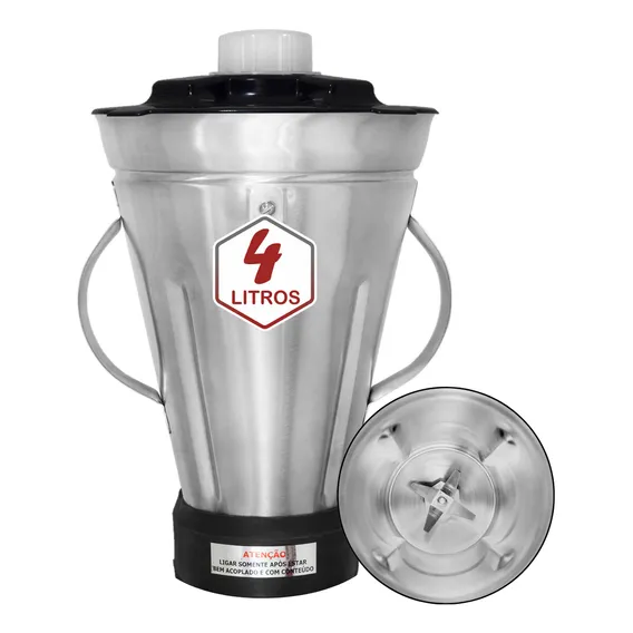 Copo 4 Litros P/ Liquidificador Alta Rotação Industrial Foto 1