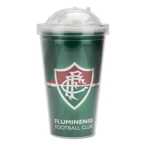 Copo AcrÃlico Com Canudo 600 - Fluminense Verde Foto 1