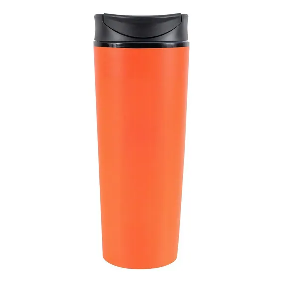 Copo Antiqueda Mor Coffee To Go 450ml Em Inox Com Alça Cor Laranja Foto 1