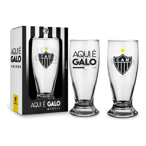 Copo Atlético Mineiro Tulipa Chopp Cerveja Galo Cor Branco Foto 1