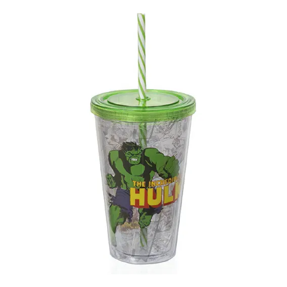 Copo Canudo Hulk 500ml Foto 1