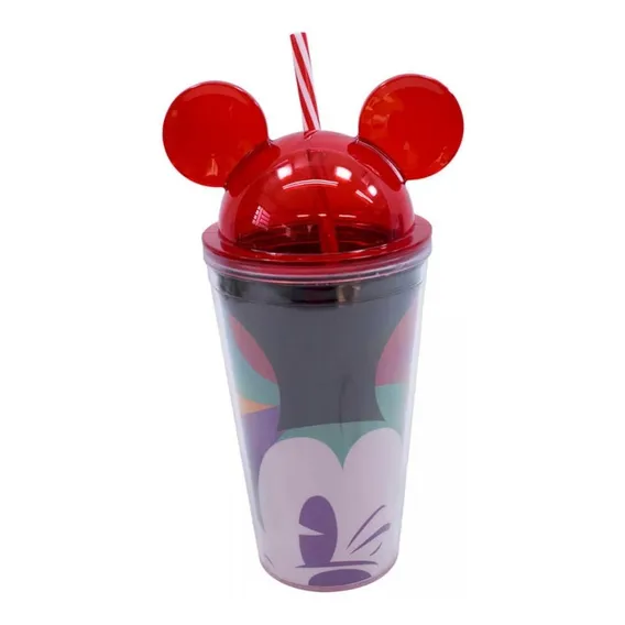 Copo Canudo Orelhas Mickey Piscando 450ml 90 Anos - Disney Cor Preto Foto 1