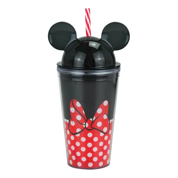 Copo Canudo Orelhas Minnie 450ml - Disney Foto 1
