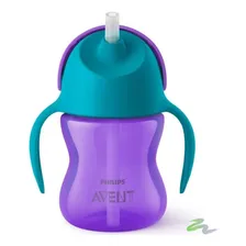 Copo Com Canudo Curvado Dinossauro 200ml Verde Philips Avent Foto mini 1