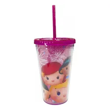 Copo Com Canudo Princesas Tsum Tsum 450ml Disney Foto  mini 1
