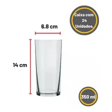 Copo Cylinder Long Drink 350ml - Kit 24 Unidades Cor Transparente Foto mini 2