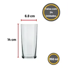 Copo Cylinder Long Drink 350ml - Kit 24 Unidades Cor Transparente Foto mini 2