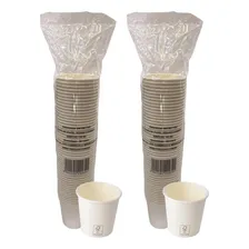 Copo De Papel 200ml Branco Biodegradável Térmico C/100 Copos Foto mini 1