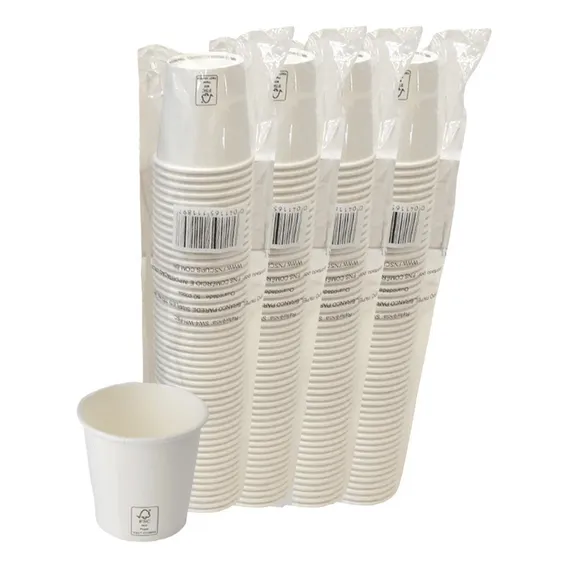Copo De Papel 200ml Branco Biodegradável Térmico C/200 Copos Foto 1