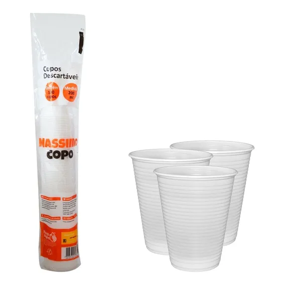 Copo Descartável 200ml Branco Resistente Água 100un BelloCopo Foto 1