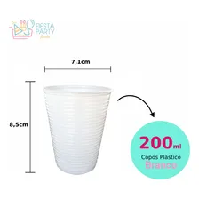 Copo Descartável 200ml Branco Resistente Água 100un BelloCopo Foto mini  3