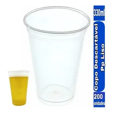 Copo Descartável 300ml Chopp Pp Liso C/200 Unidades Copos Foto mini 1