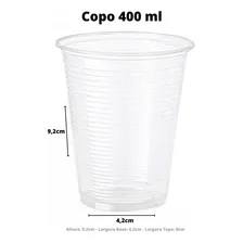 Copo Descartável 400ml Plástico Pp Transparente C/50 Foto mini 2