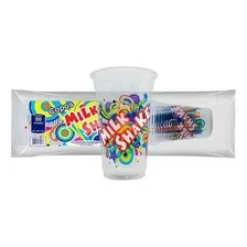 Copo Descartável Milk Shake 500 Tampa Bolha Canudo 50 Un Foto mini 2