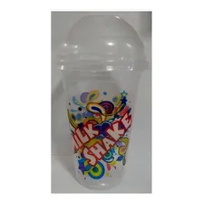 Copo Descartável Milk Shake 500 Tampa Bolha Canudo 50 Un Foto mini 3