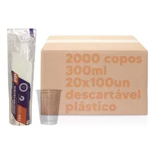 Copo Descartável Plástico 300ml Transparente Caixa 2000un Foto  mini 1