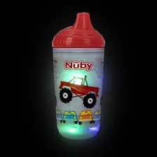Copo Divertido Pisca Pisca Térmico Antivazamento 300ml Nuby Cor Cinza Carrinhos Foto mini  2