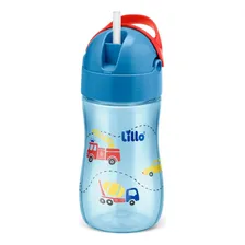 Copo Infantil Com Canudo Evolution 300ml Azul Lillo Foto  mini 1